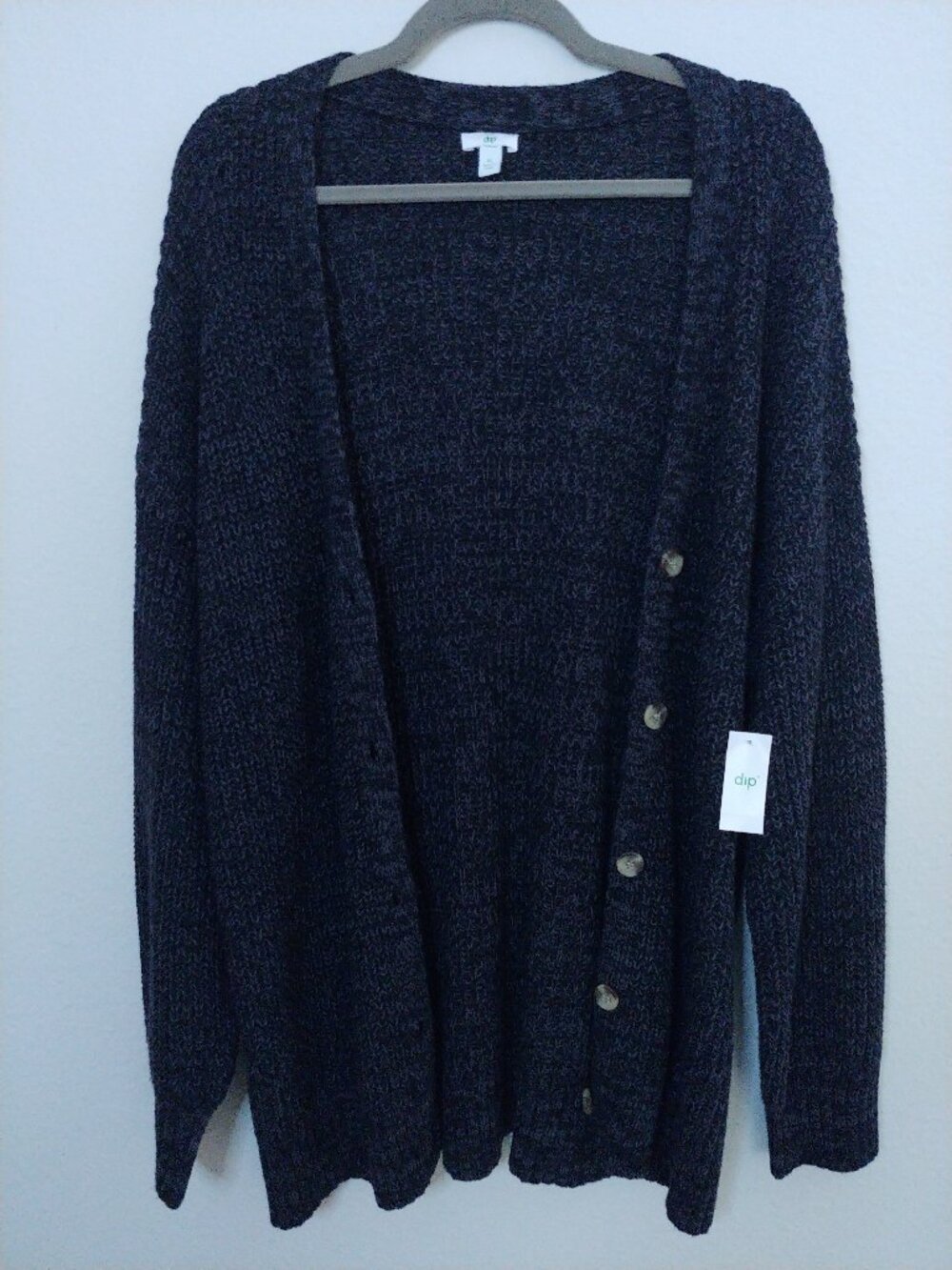 Dip Gray Knit Cardigan with Buttons